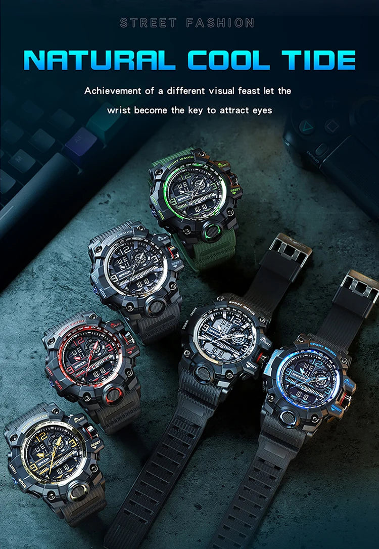 Reloj Digital LED Deportivo SANDA Multifunción para Hombre