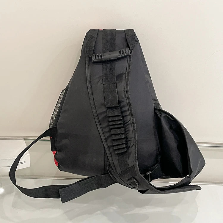 Bolso de pecho de gran capacidad, bolso cruzado con parte trasera lateral de gran capacidad, múltiples bolsillos, adecuado para deportes al aire libre, viajes y ciclismo