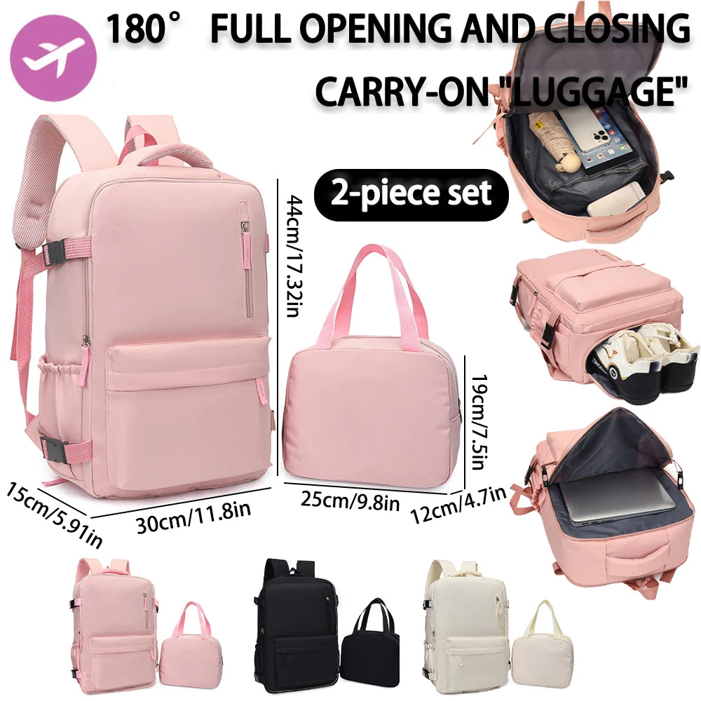 Set 2 Piezas: Mochila de Viaje 180° y Bolsa de Aseo