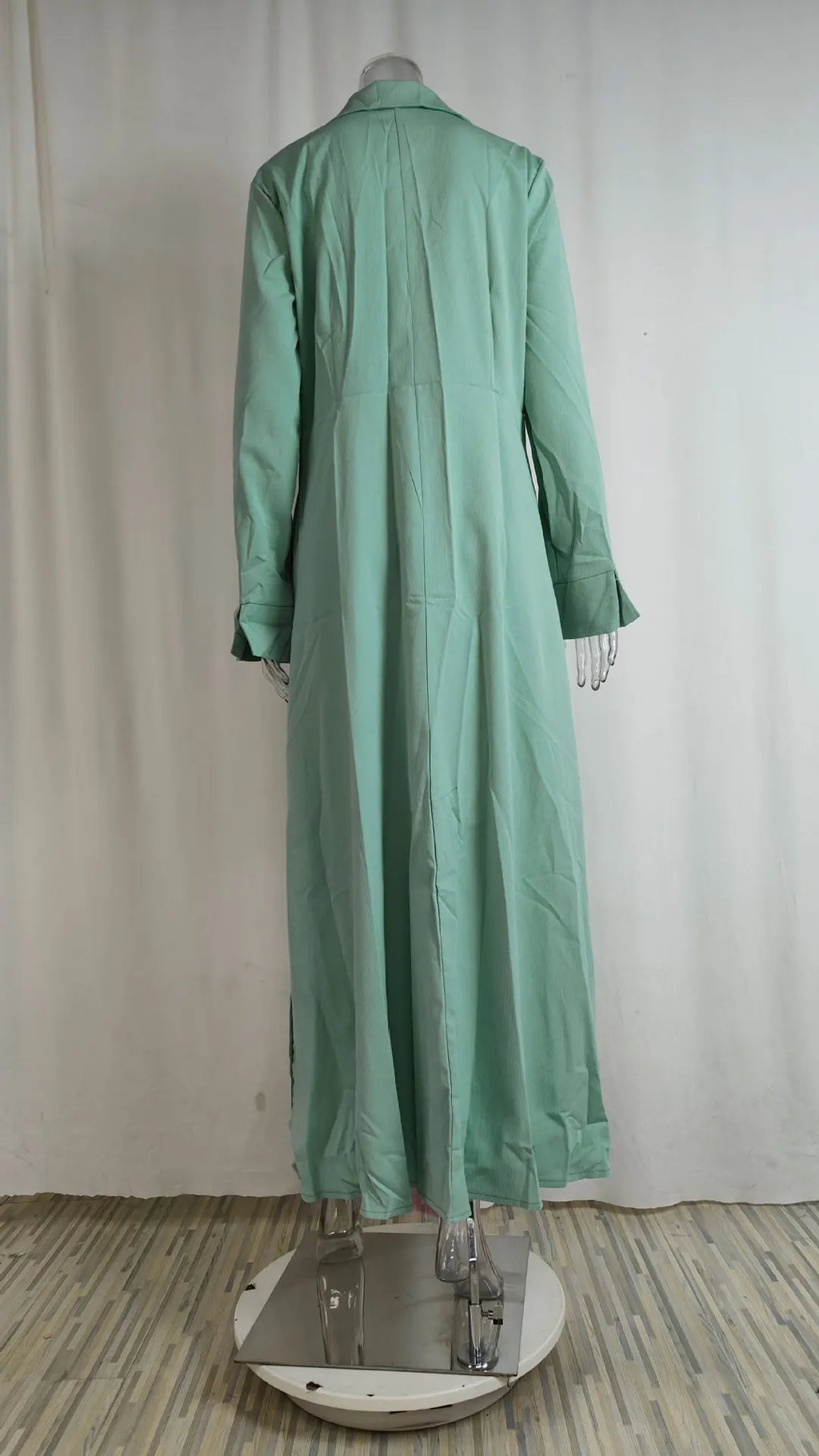 Primavera Verano mujer vestido de talla grande blanco Casual cuello pico solapa camisa de manga larga Maxi vestidos mujer bolsillo fiesta vestido largo
