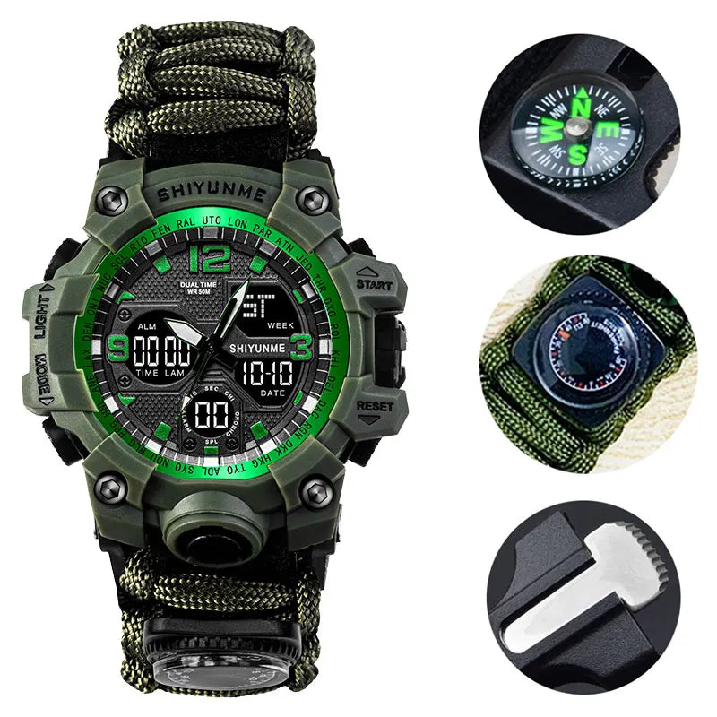 Reloj Militar SHIYUNME para Hombre con Brújula, LED y Temperatura