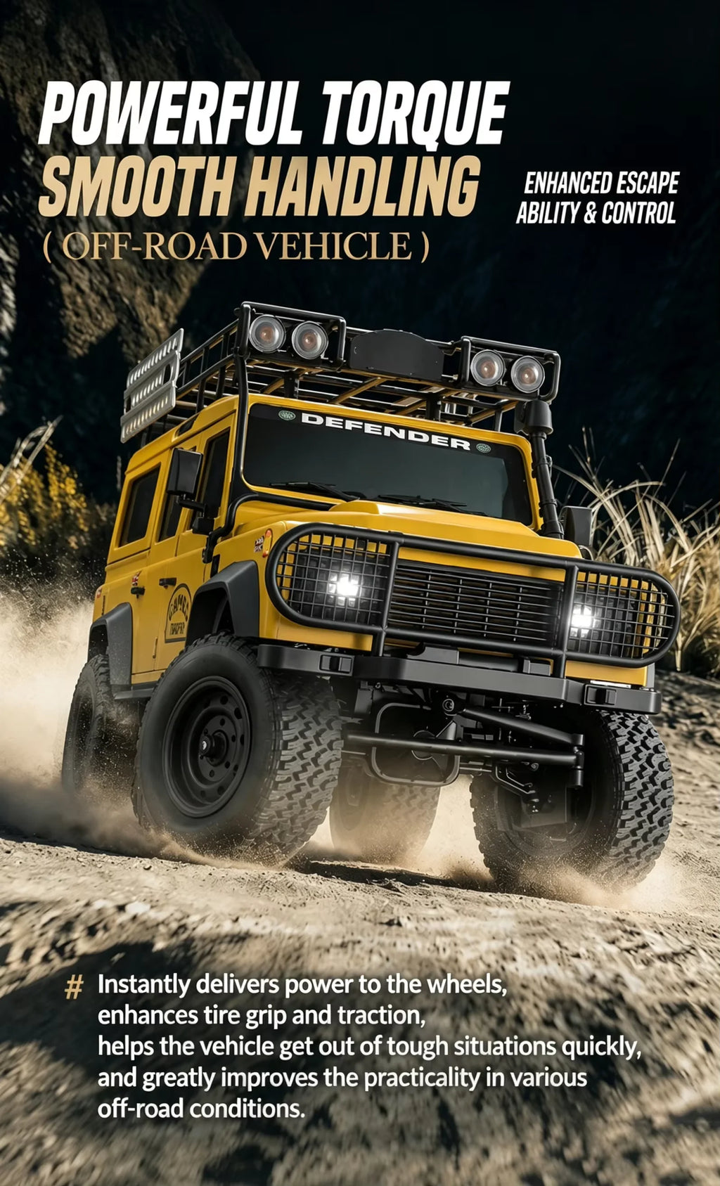 Coche RC 4WD 1:18 JIKEFUN con Batería de Litio y Luces
