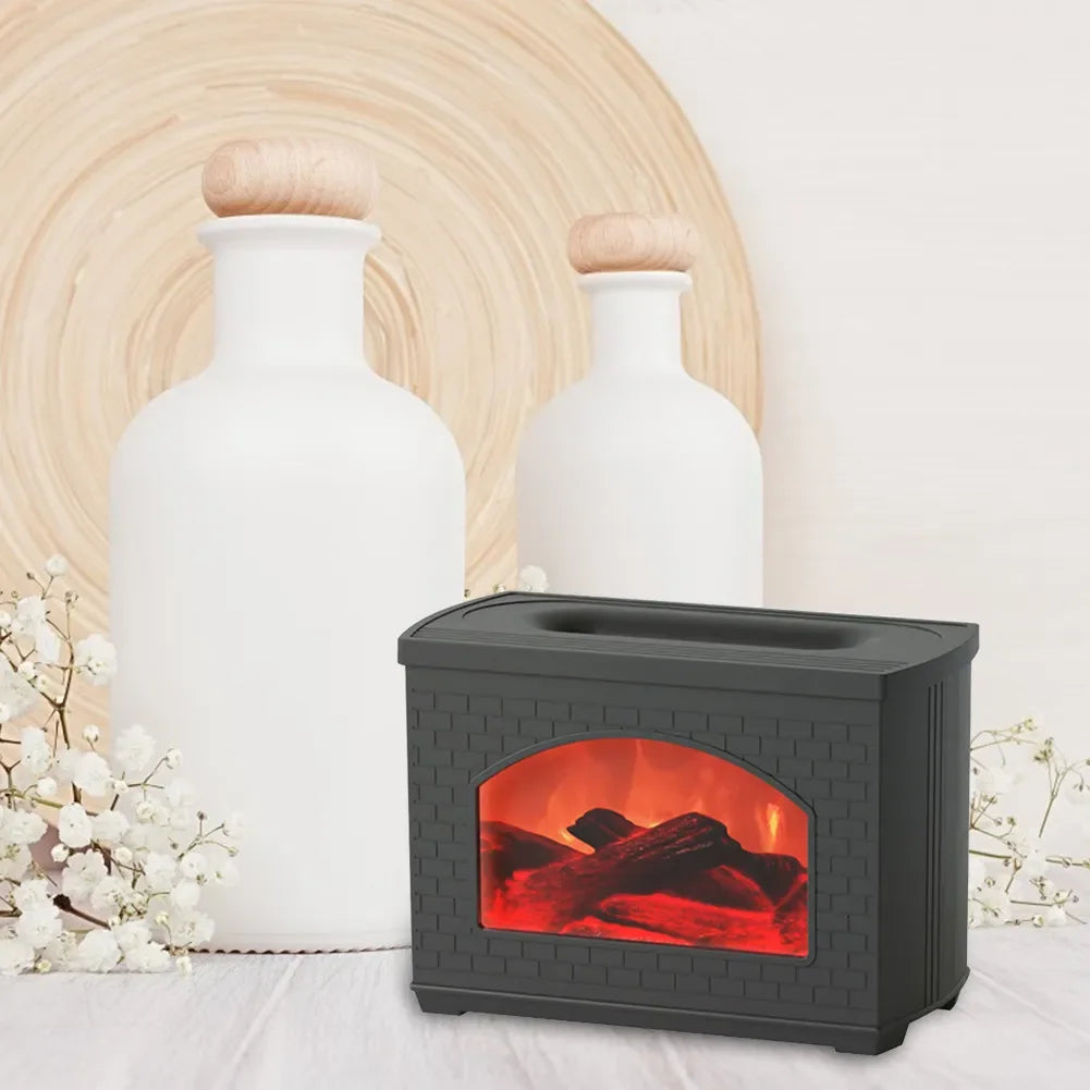 Nuevo humidificador de aire simulado para chimenea, difusor de aceites aromáticos con efecto de llama, humidificadores de aromaterapia para el hogar, pulverizador de niebla, difusor de aire