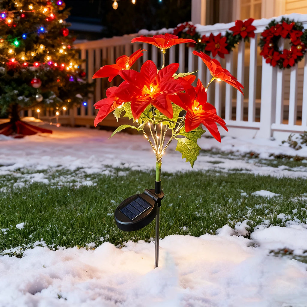 Luz LED solar de flores para decorar jardines y patios
