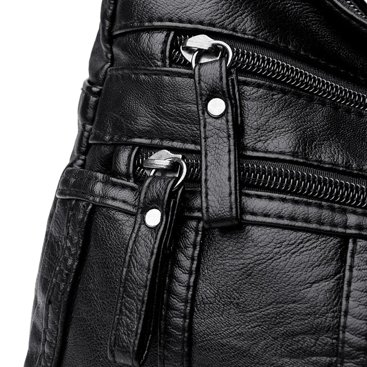 Bolso bandolera negro, bolso de hombro de viaje con correas ajustables y compartimento con cremallera, bolso de hombro adecuado para diferentes