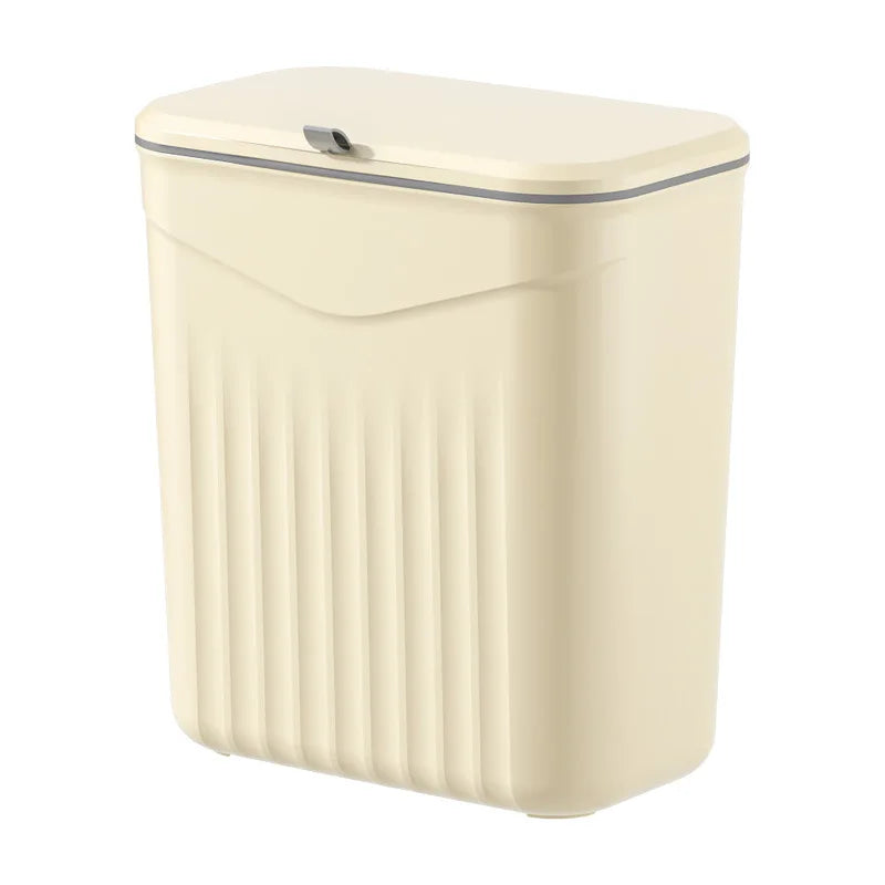 Cubo de basura para cocina con tapa, para colgar en la puerta del armario, almacenamiento creativo para el baño, cesta para papel higiénico, papelera