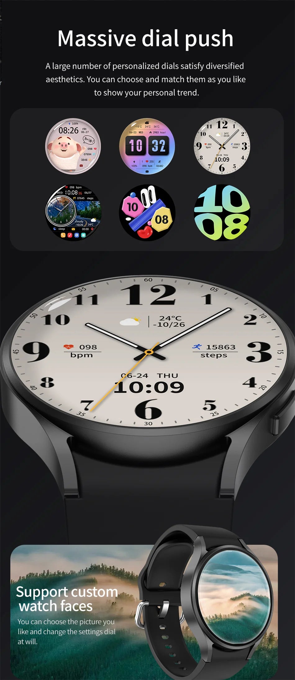 Reloj inteligente con seguimiento GPS para hombres y mujeres, reloj inteligente deportivo con frecuencia cardíaca, Bluetooth, llamada, NFC, IP68, resistente al agua, brújula, Smartwatch 7 Mini