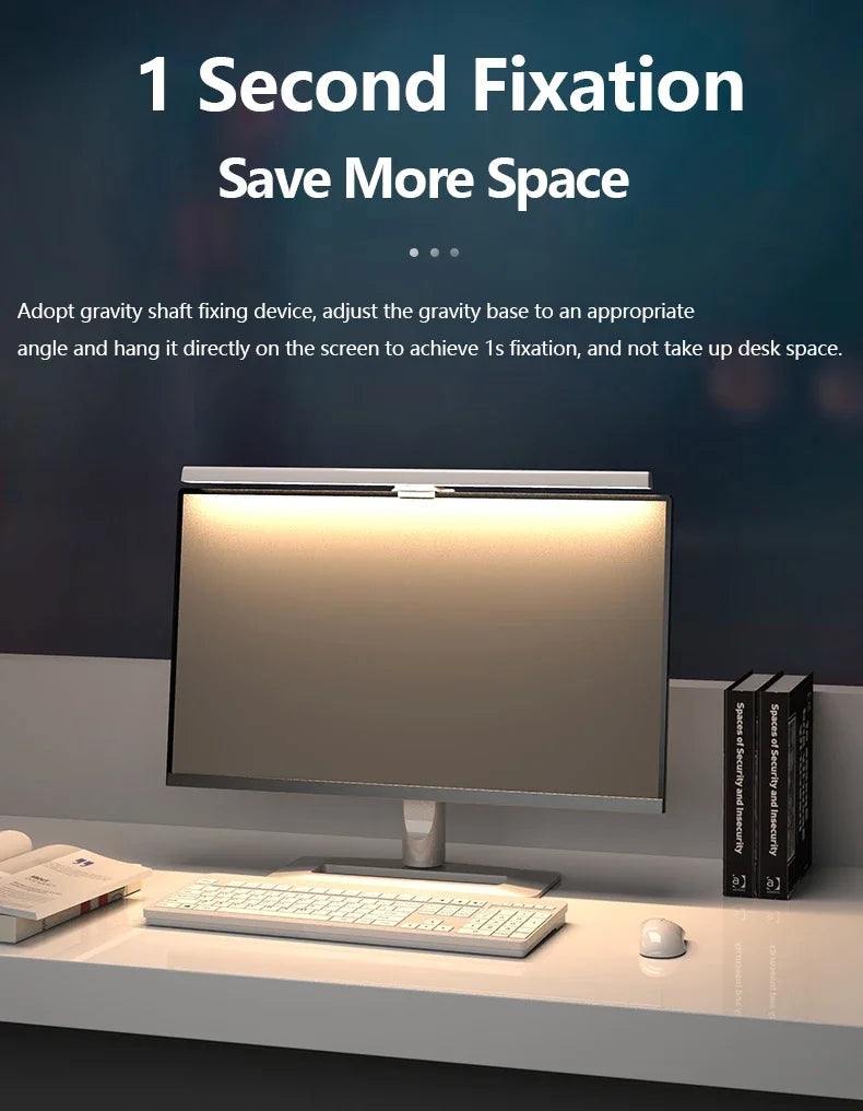 Barra de luz para Monitor de ordenador de 50cm, luces colgantes para pantalla, atenuación continua, lámpara de escritorio USB para estudio, luz de lectura, lámpara para Monitor de mesa