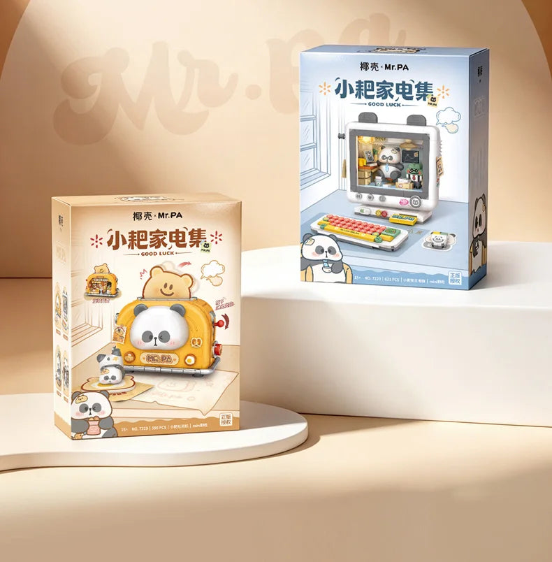 Serie de Juguetes y Electrónica Retro LOZ, Juego de Bloques de Construcción de Computadora Tostadora con Luces, Juguetes de Escritorio, Adorno, Regalo de Cumpleaños