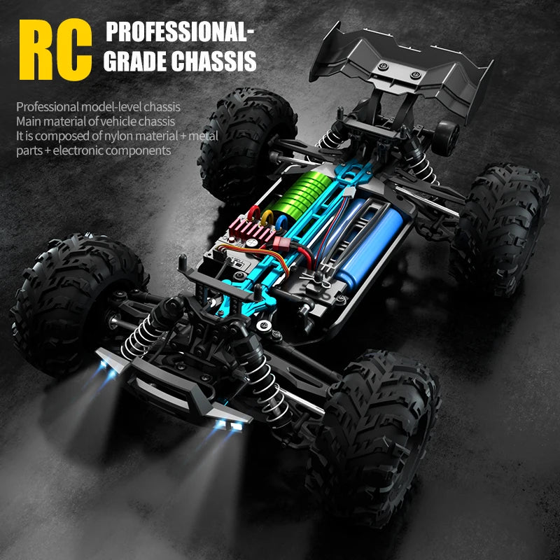 Coche teledirigido 1:16 75 KM/H o 50 KM/H 4WD con coches de Control remoto LED camión monstruo de deriva de alta velocidad para niños Vs Wltoys 144001   Juguetes