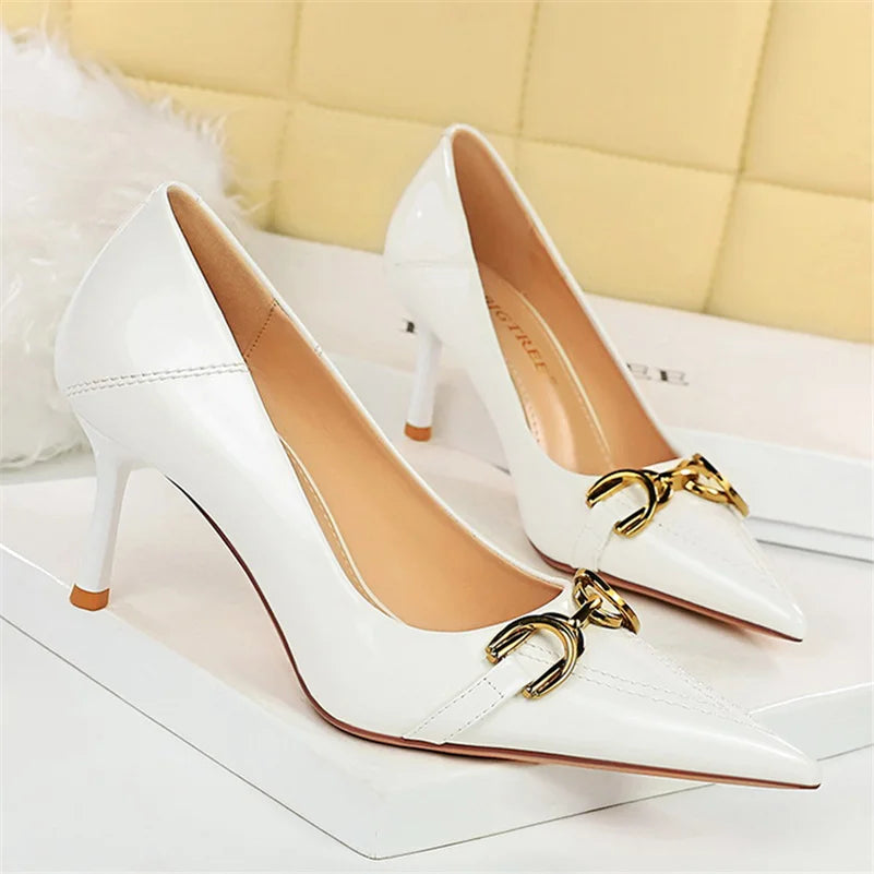Zapatos de Tacón Alto Stiletto con Hebilla para Mujer