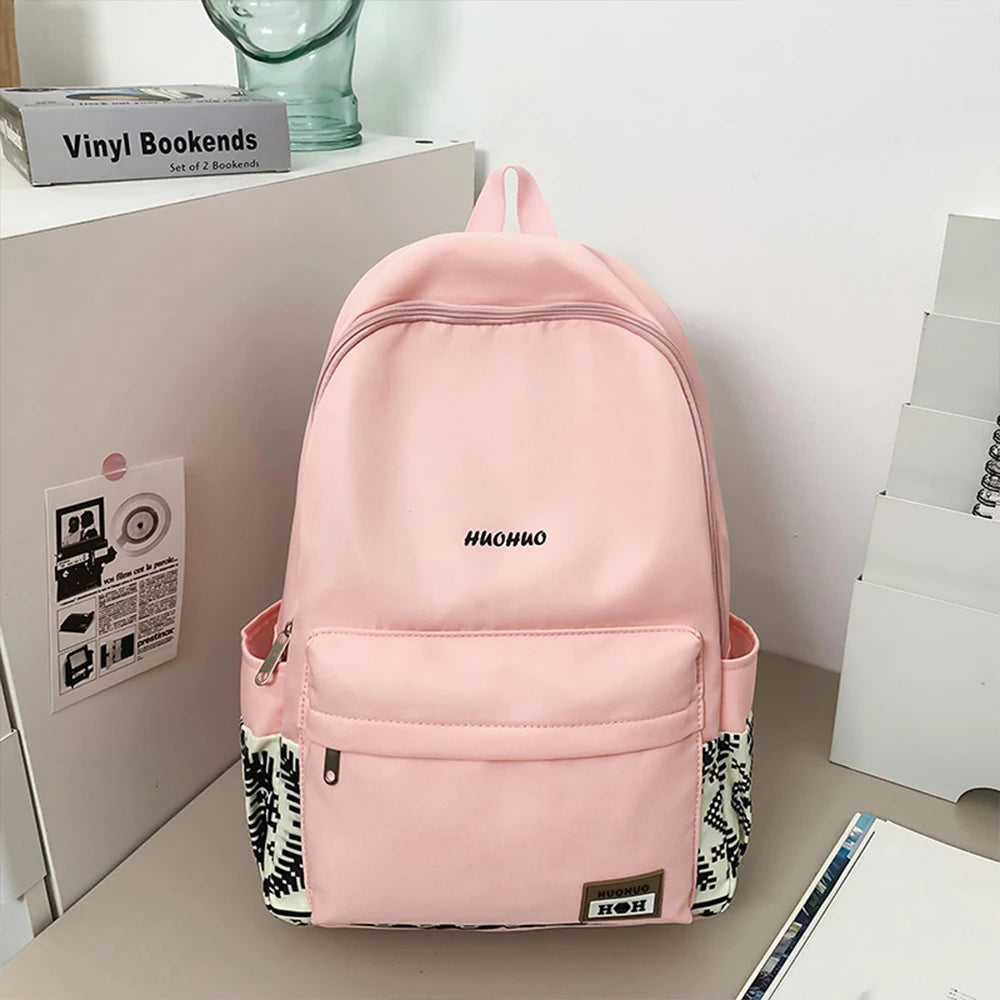 Mochila de Nailon Multibolsillos para Escuela y Uso Diario