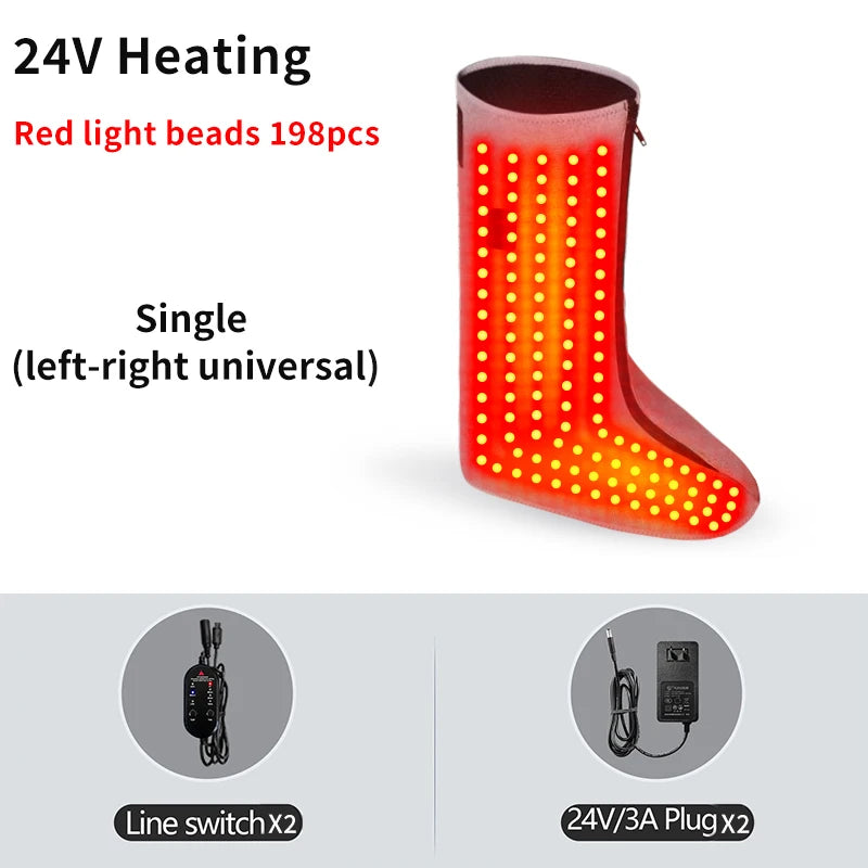 Masajeador de Piernas y Pies con Calor Envolvente, Calentador de Pies para el Invierno, Terapia de Luz Roja, Alivio para Dedos Doloridos y Adormecidos, Estimula la Circulación Sanguínea