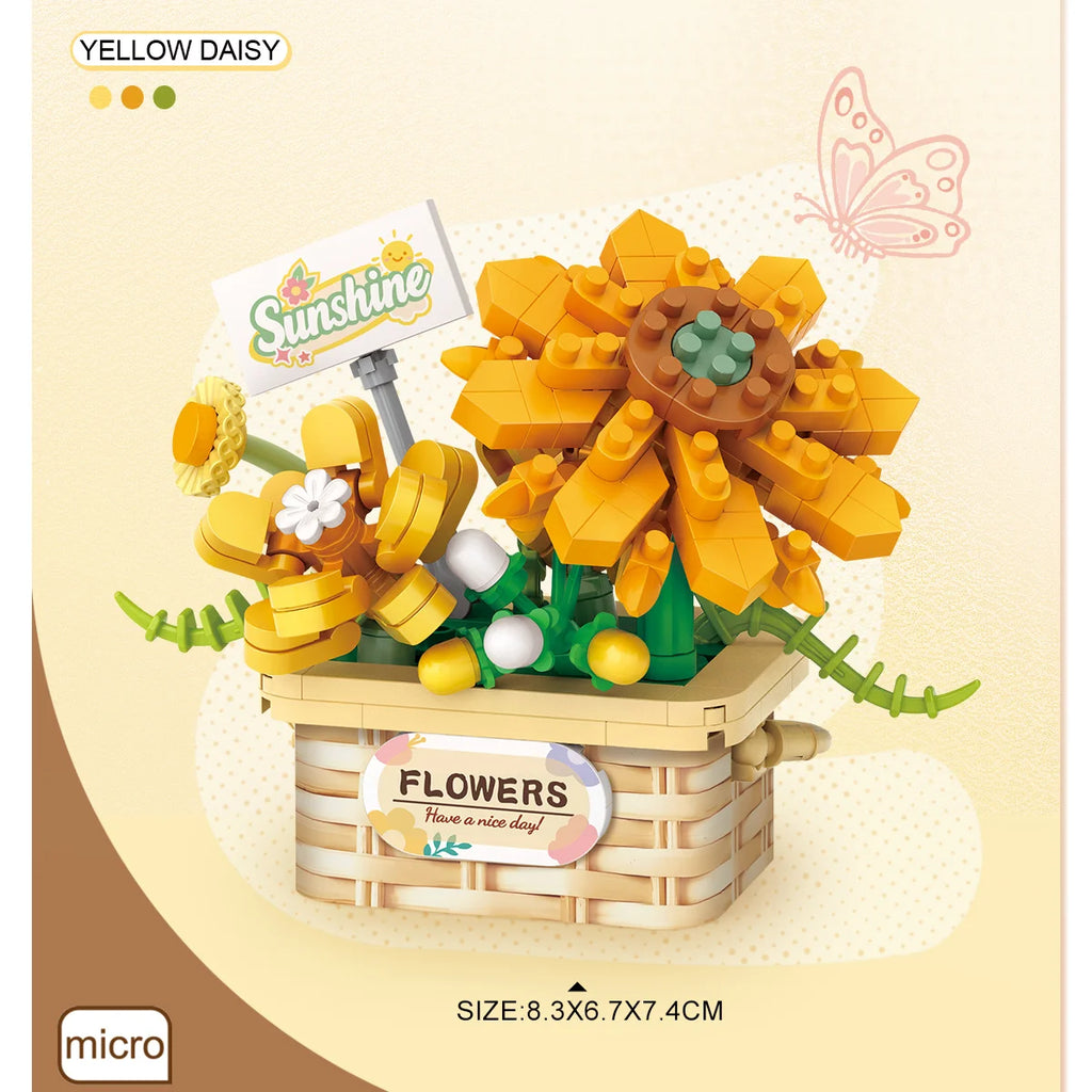 Set de Juguetes de Bloques de Construcción LOZ, Juego de Flores en Maceta, Modelo de Adorno Floral de Simulación para Escritorio, Juguete de Ensamblaje, Regalo Navideño para Niñas