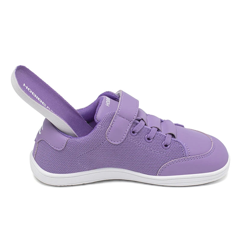 HOBIBEAR Zapatos descalzos de malla para niños y niñas, zapatillas de deporte con punta ancha, zapatos para caminar con caída cero (niño pequeño y grande)