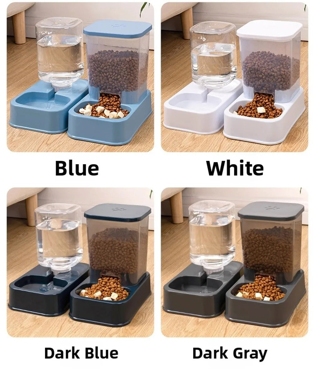 Comedero Automático para Mascotas de 1.2L/1.5L, Dispensador de Agua de Plástico de Gran Capacidad para Perros y Gatos, Juego de Comederos, 3 Colores, 2 Estilos