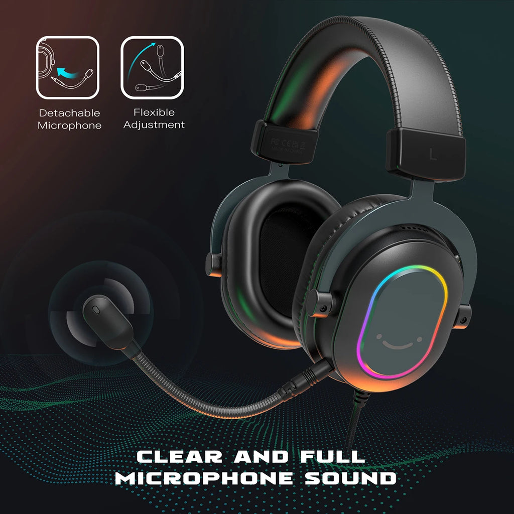 Auriculares Gaming FIFINE RGB con Micrófono y Sonido 7.1
