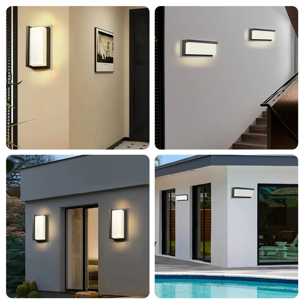 Aplique de Pared LED Moderno Negro IP65 25W para Interior
