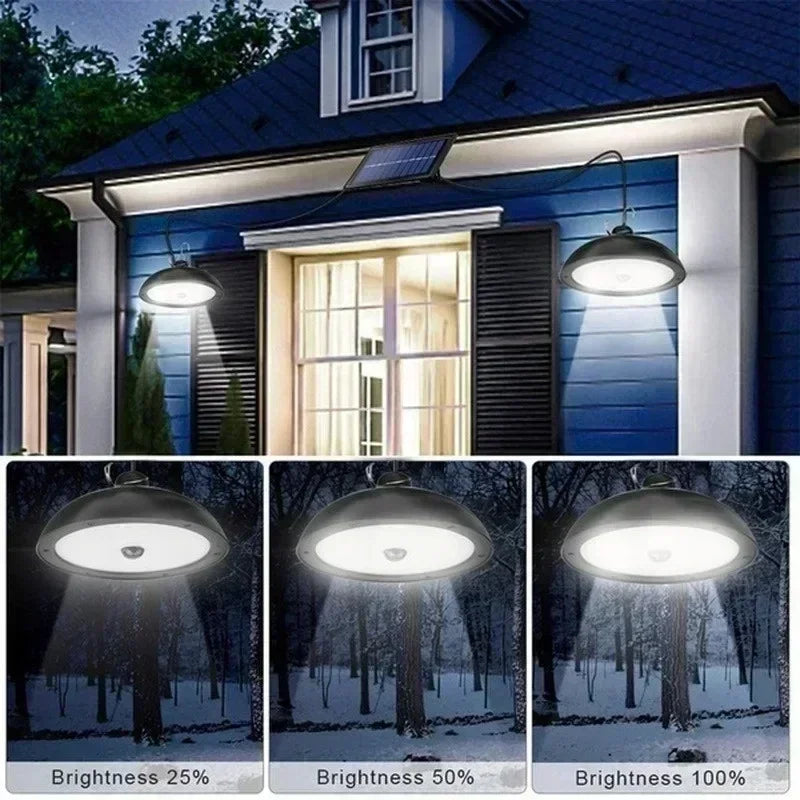 Lámpara colgante Solar, lámpara de araña impermeable para exteriores, cobertizo colgante, decoraciones LED con Control remoto para cobertizo interior, Granero Roo