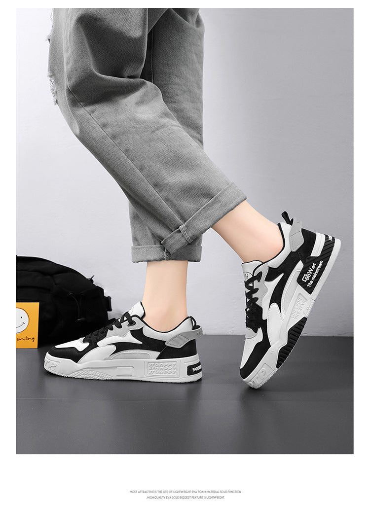 Zapatillas de deporte de otoño para hombre, zapatos de plataforma cómodos, zapatos vulcanizados con cordones de tendencia, Zapatillas informales blancas