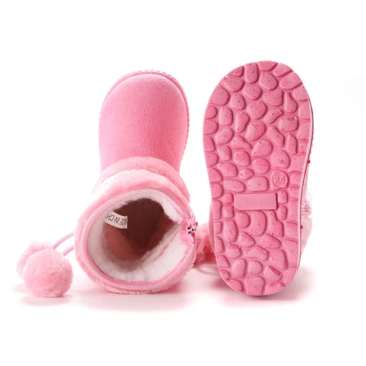 Nuevas botas de nieve para niñas, botas de invierno cómodas y gruesas y cálidas para niños, botas gruesas de otoño para niños, zapatos de princesa