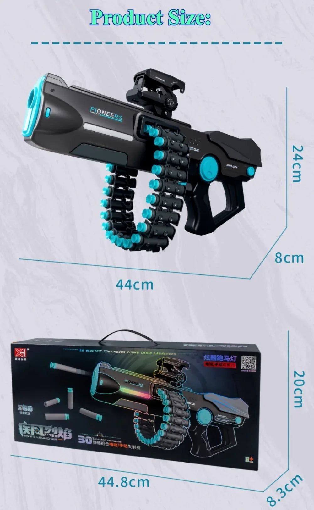 Pistola de Juguete de Doble Modo Eléctrico y Manual con Balas Suaves, Lanzador de Dardos de Espuma, Juguete para Exteriores, Regalo de Cumpleaños Ideal para Niños