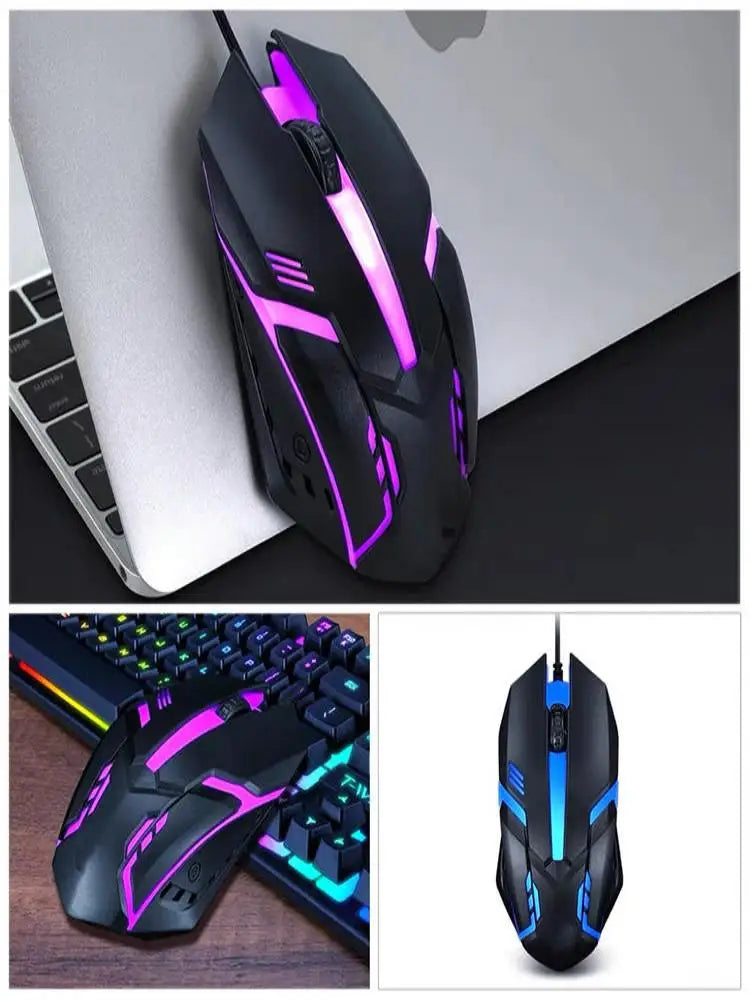 20251 PC ITLY M01 deportes LED luminoso retroiluminado USB con cable ratón para juegos para PC de escritorio portátil Oficina ordenador ratón para juegos