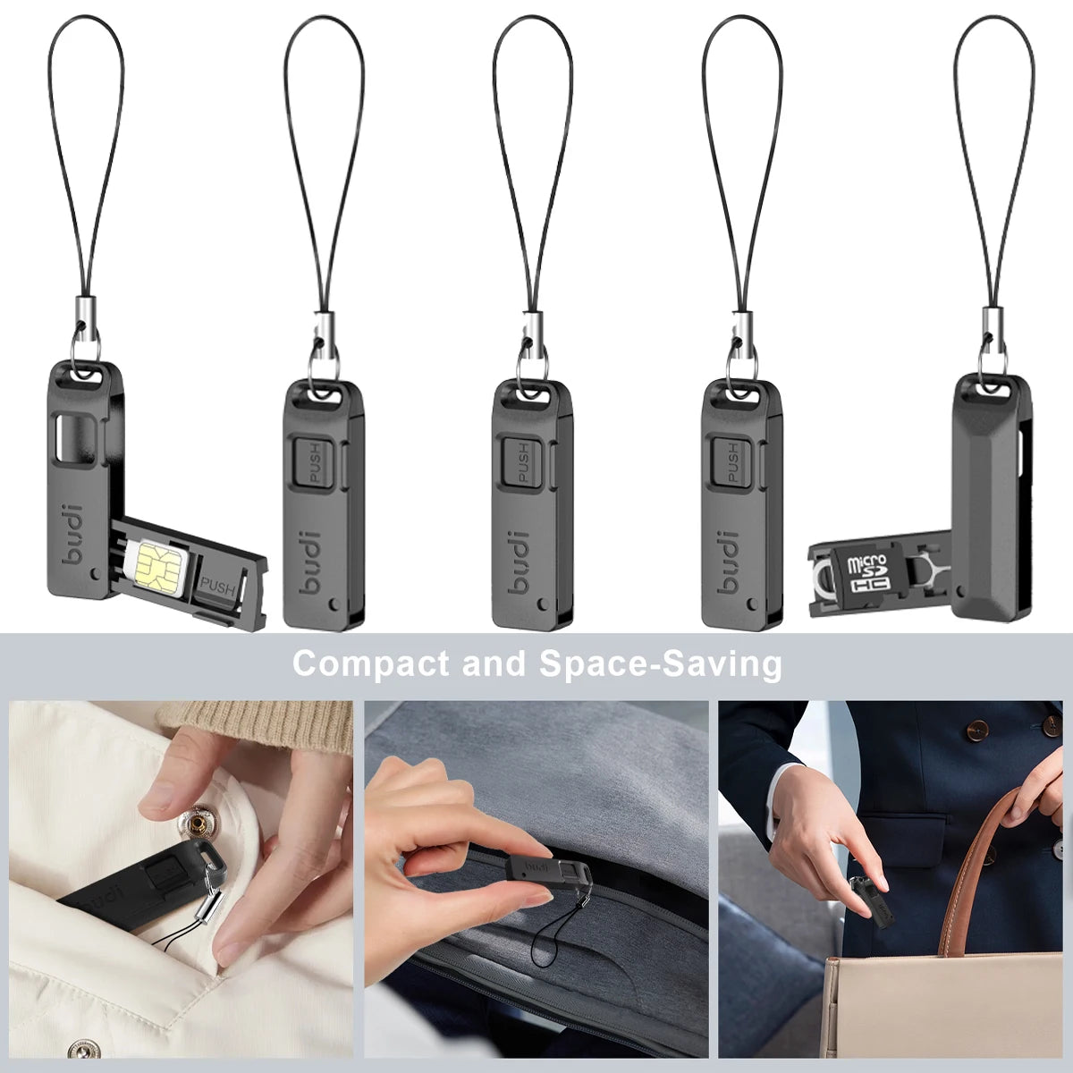 Kit de 5 Herramientas para Extraer Tarjetas SIM, con Caja de Almacenamiento Pequeña, Aguja Expulsora para Tarjetas SIM/TF, para Dispositivos Móviles