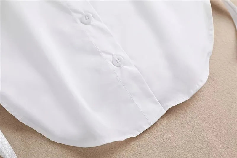 Cuello de Camisa Falso de Talla Única, Elegante y Desmontable con Botones para Estilo de Atuendo en Capas, Accesorio de Moda, Diseño sin Mangas