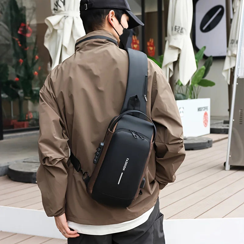 Bolso de Pecho Antirrobo con Cerradura para Hombre