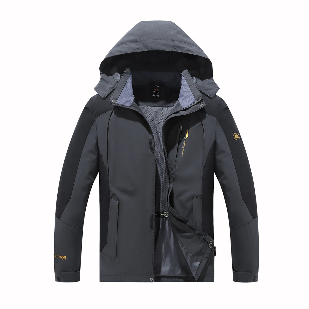 Chaqueta Repelente al Agua con Capucha Desmontable para Hombre