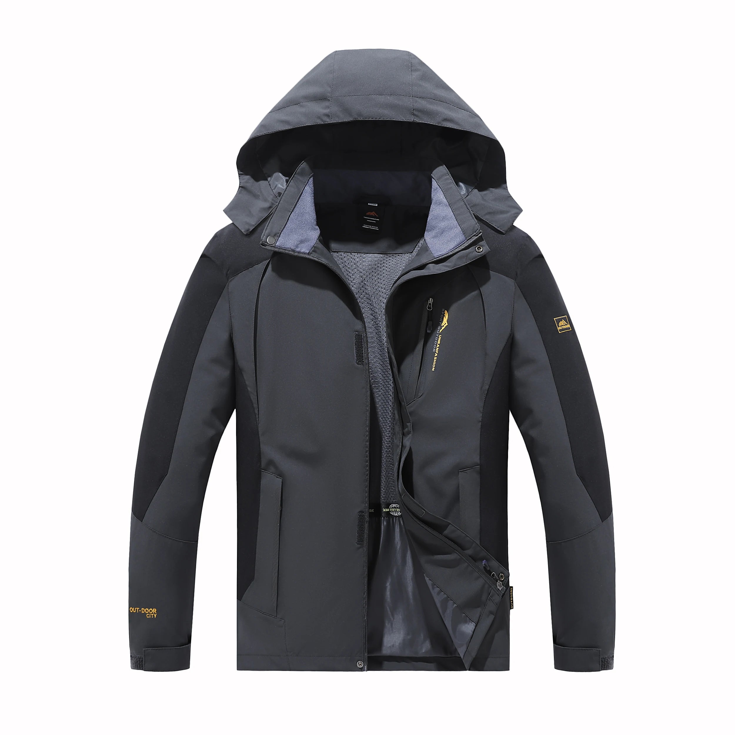 Chaqueta Repelente al Agua con Capucha Desmontable para Hombre
