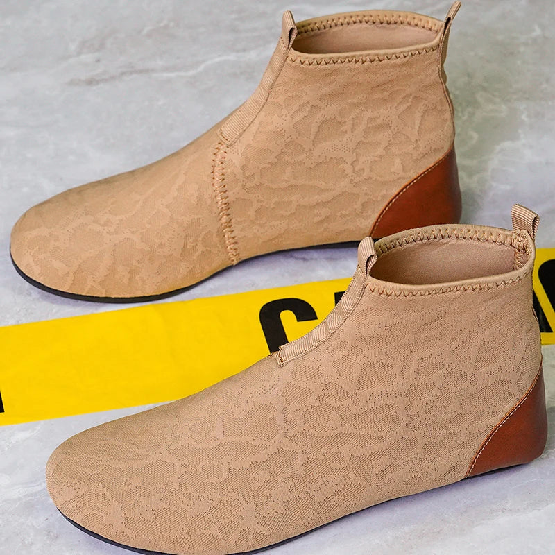 YRZL Mocasines para hombre de malla transpirable, mocasines ligeros de conducción de caña alta, zapatos casuales sin cordones para hombres, zapatos cómodos para caminar