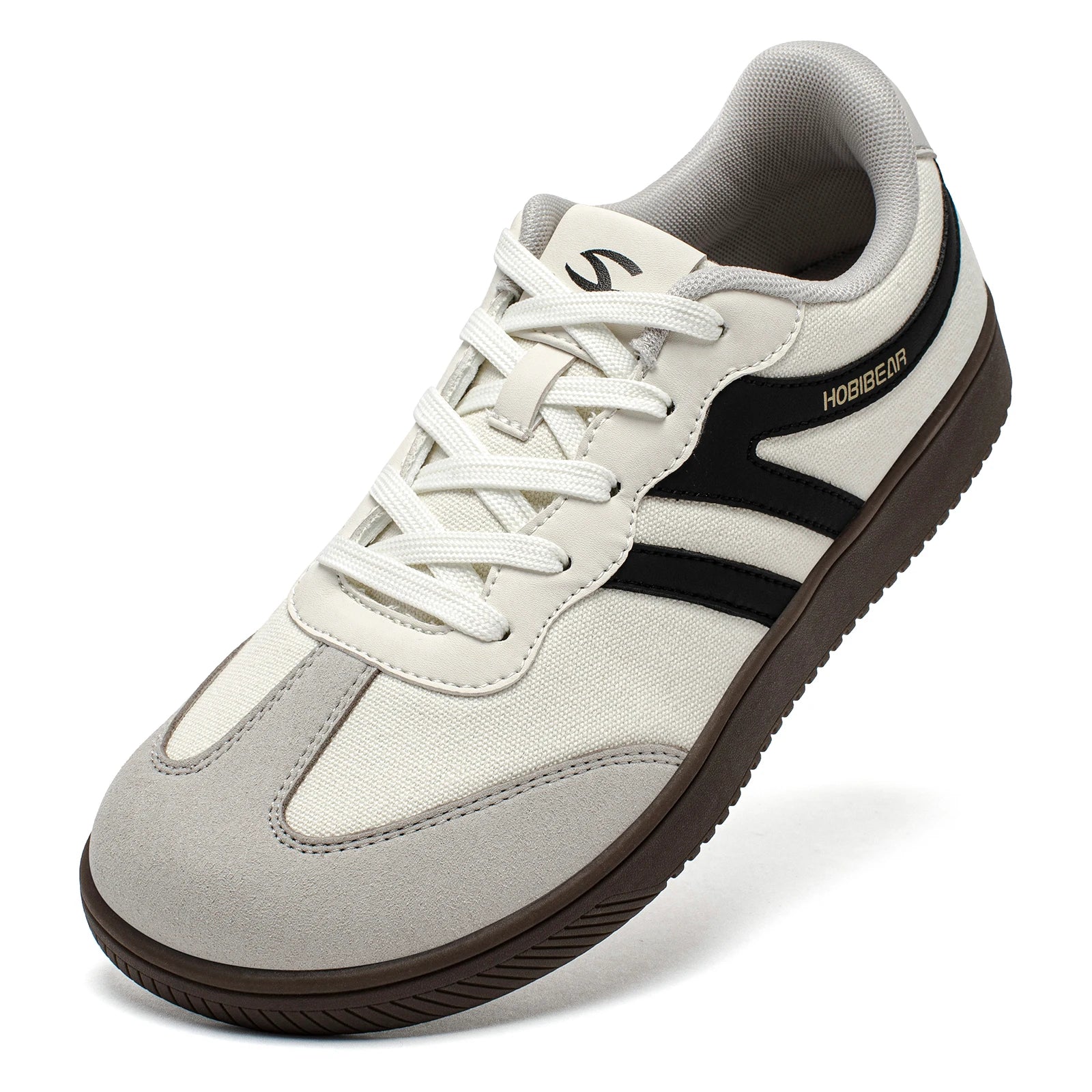 HOBIBEAR Zapatos de punta ancha para hombre y mujer, zapatillas de deporte de tela minimalista con cordones, zapatos casuales para caminar