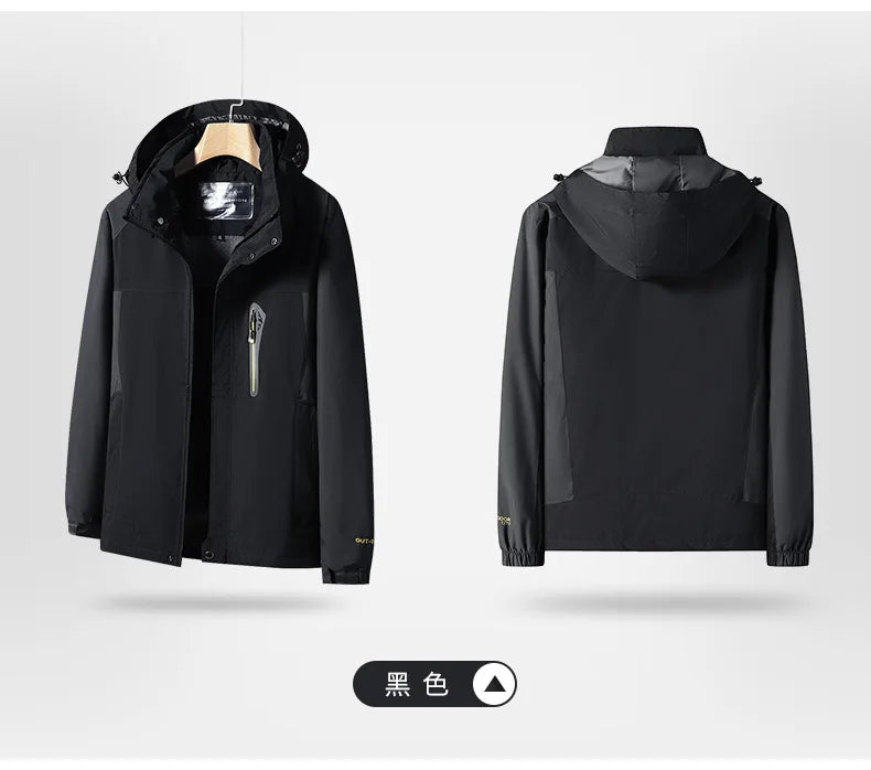 Chaqueta de senderismo impermeable para hombre, cortavientos a prueba de viento de gran tamaño, Camping, caza, correr, senderismo, pesca, abrigo para hombre al aire libre