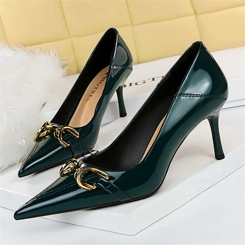 Zapatos de Tacón Alto Stiletto con Hebilla para Mujer