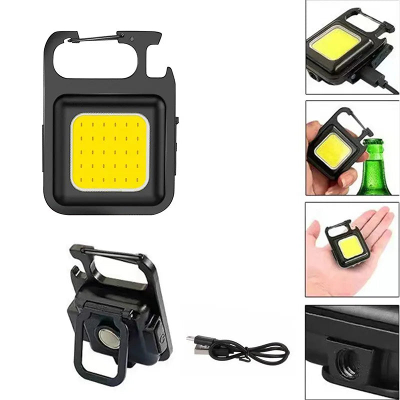 Mini Linterna LED 1500LM Recargable USB Llavero Soporte Magnético