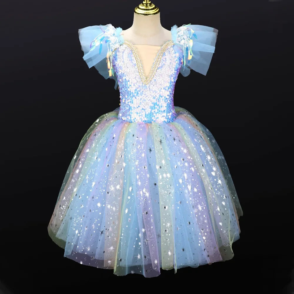 Vestido de Ballet Tutú para Niñas, Traje de Bailarina Infantil