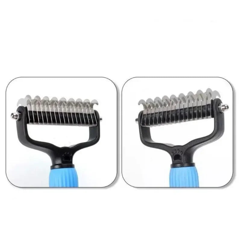 Peine Profesional Universal de Doble Cara de Acero Inoxidable para Desenredar el Pelo de Mascotas, Herramienta de Aseo para Eliminar el Pelo Suelto de Perros