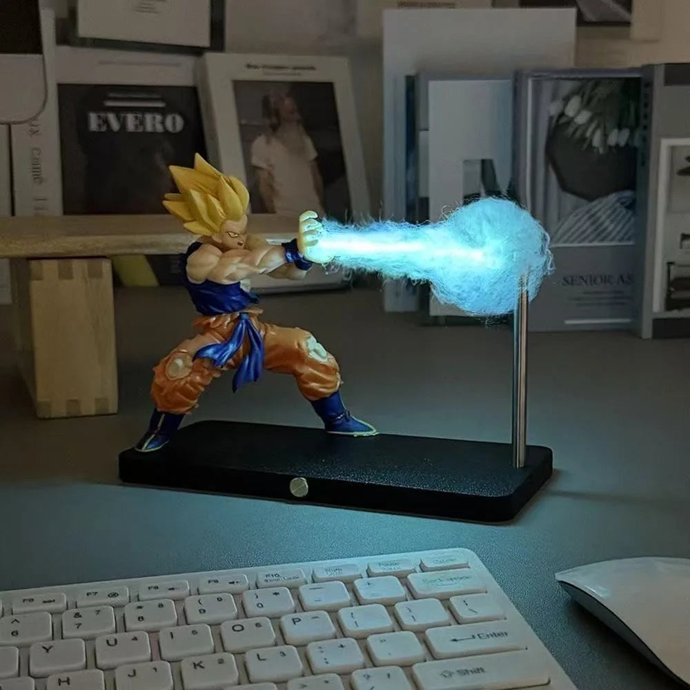 DRAGON BALL Son Goku Kamehameha lámpara de noche decoración de escritorio modelo noche anime que rodea juguetes para niños regalo de cumpleaños