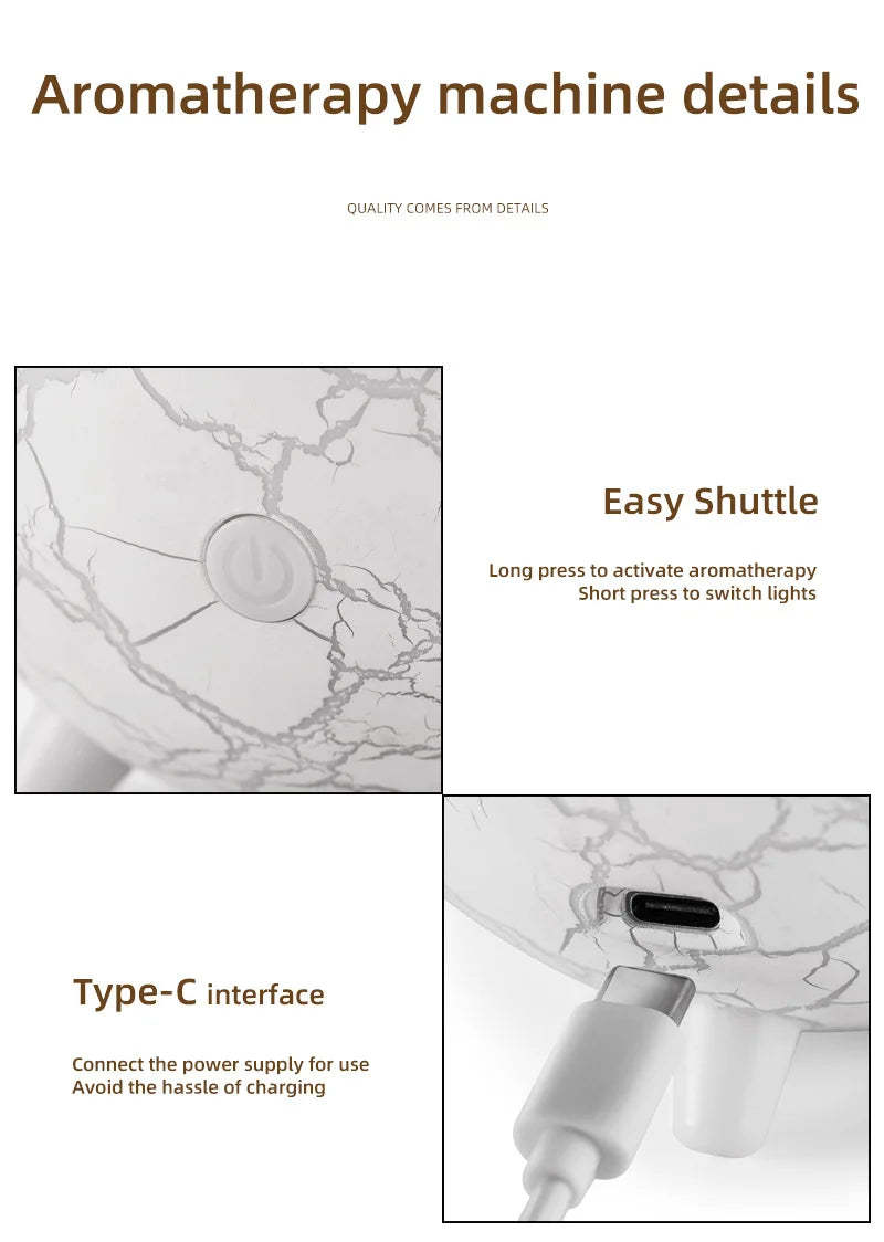 Nueva lámpara de ambiente colorida Planet, humidificador USB, tanque de agua de 200ML, puede agregar aceite esencial, Mini difusor de Aroma para el hogar
