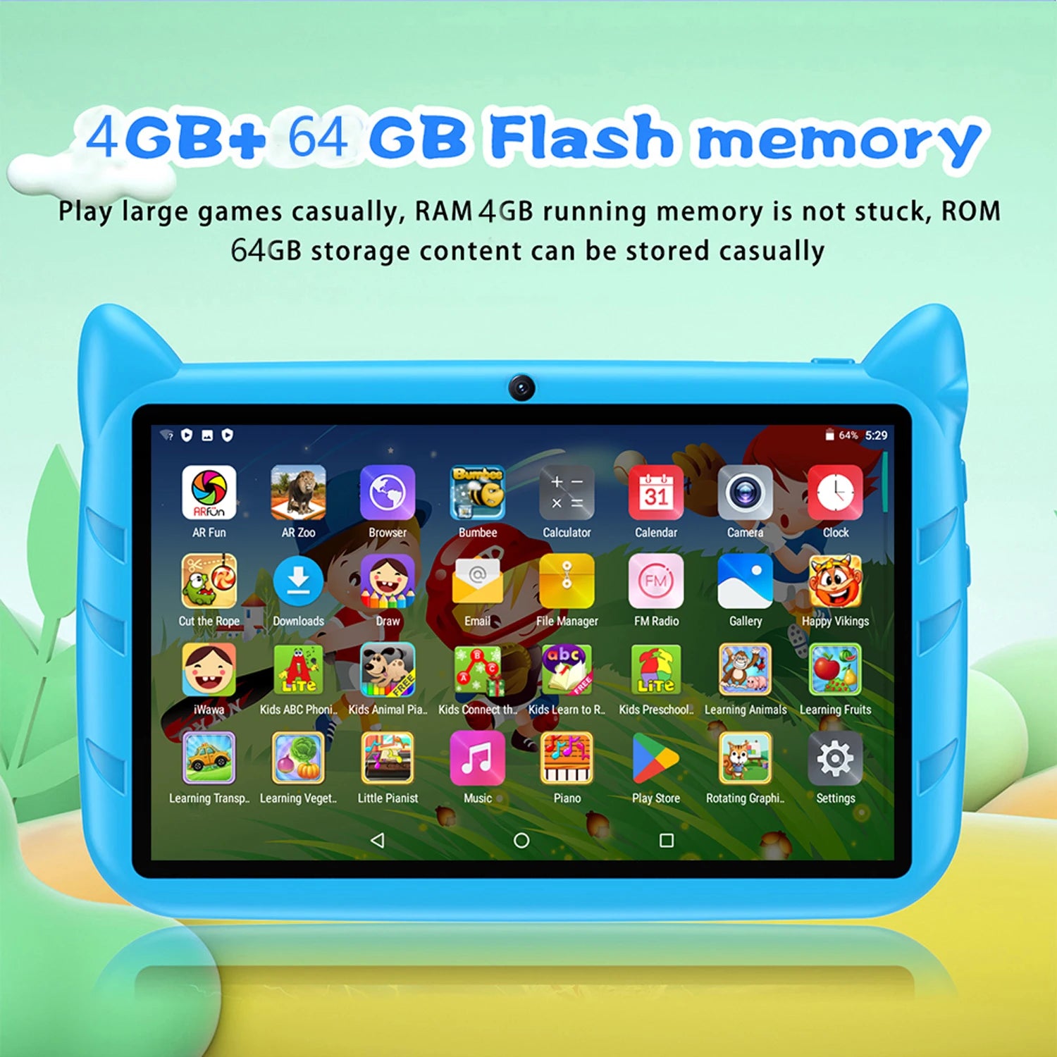 Nuevo Google 5G WiFi tabletas para niños 7 pulgadas Quad Core 4GB RAM 64GB ROM barato para niños regalo educativo aprendizaje 4000mAh Tablet Pc