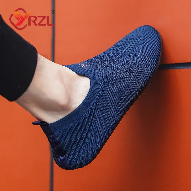 YRZL-mocasines de conducción suaves para hombre, zapatos planos de alta calidad para caminar, mocasines informales de malla transpirable, sin cordones