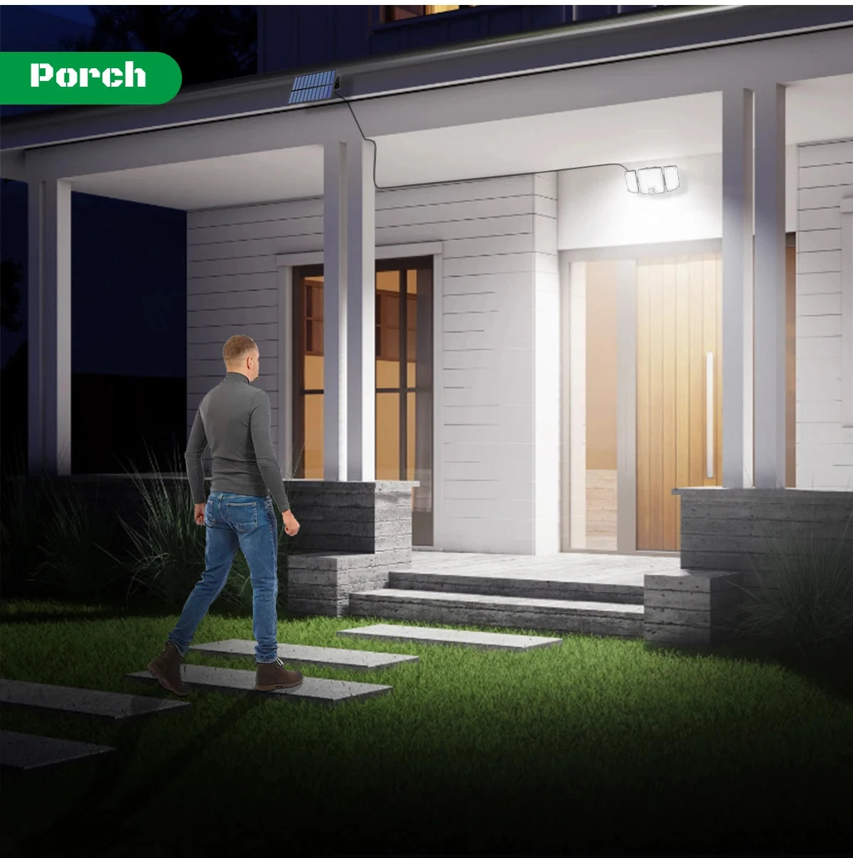 Luz Solar LED 278 Cuentas para Jardín con 3 Modos y Mando