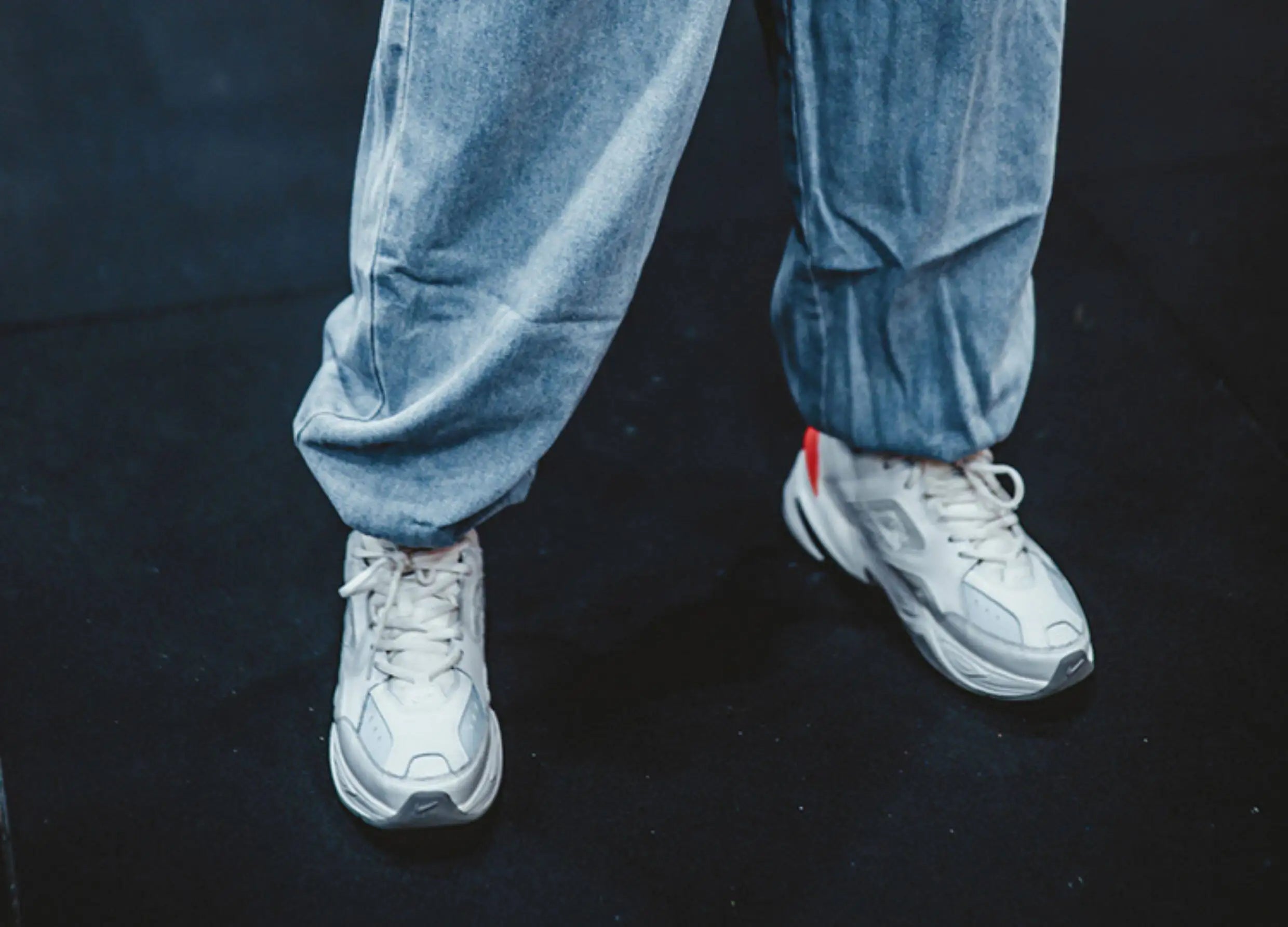 Pantalones Vaqueros Jogger Holgados para Hombre, Negro y Azul, Talla Grande