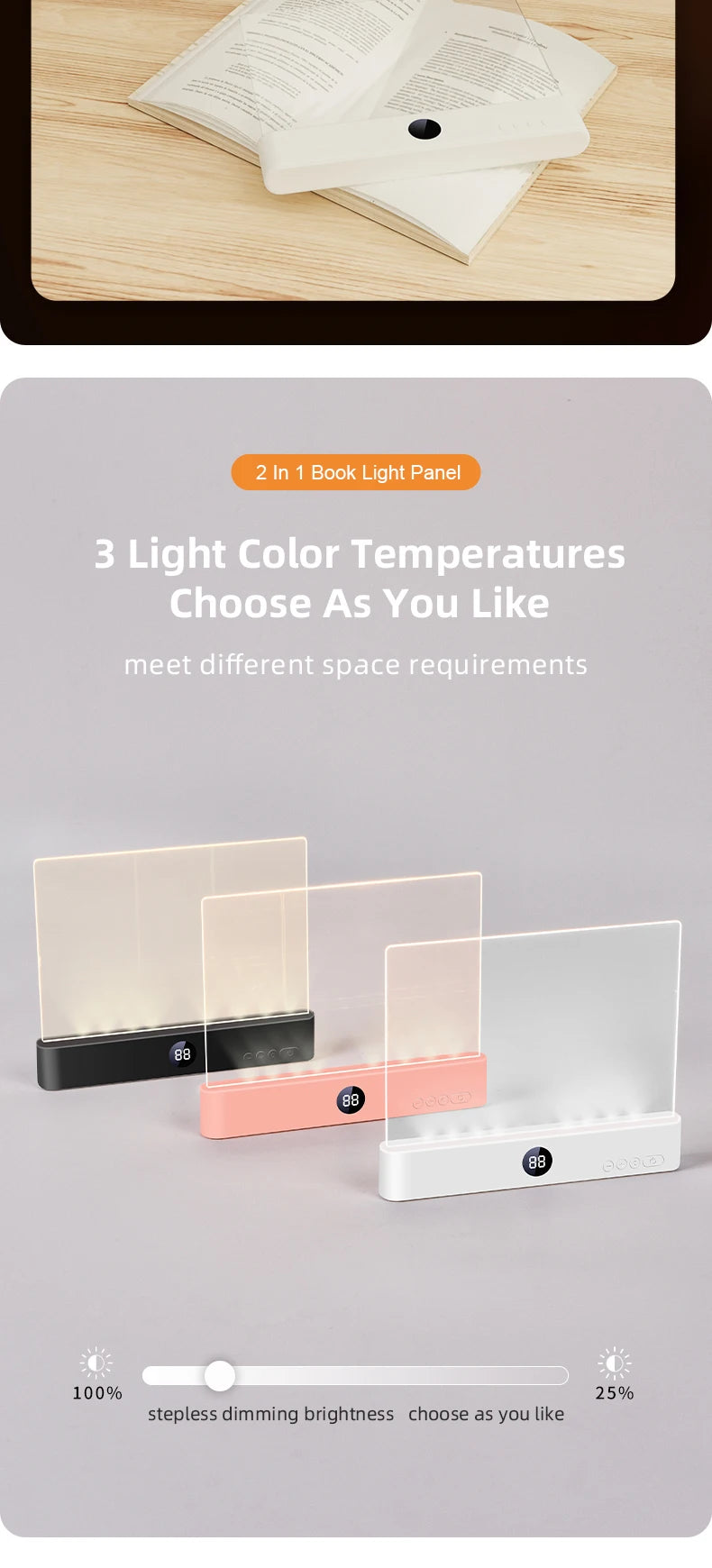 Luz de Lectura LED con Clip Ajustable Portátil