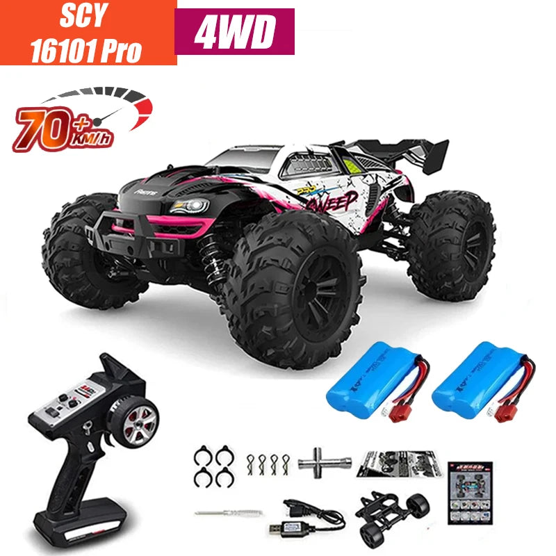 Coche RC MJX VS SCY 16101 16102 PRO 4WD 70Km/h 1/16 de Alta Velocidad, Monster Truck Todoterreno con Control Remoto, Vehículo Eléctrico