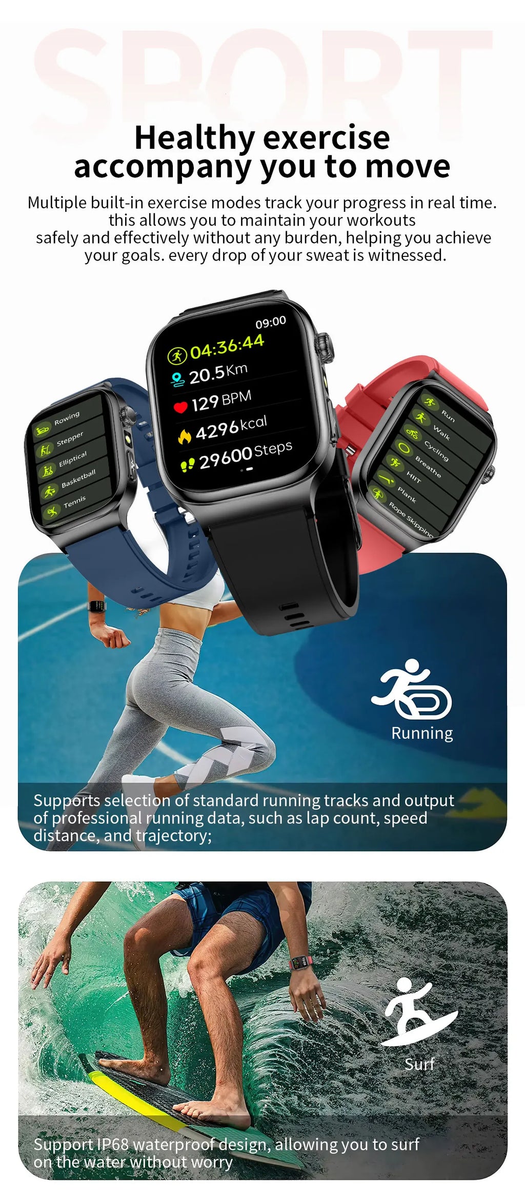 Reloj Inteligente Salud Grasa Corporal ECG