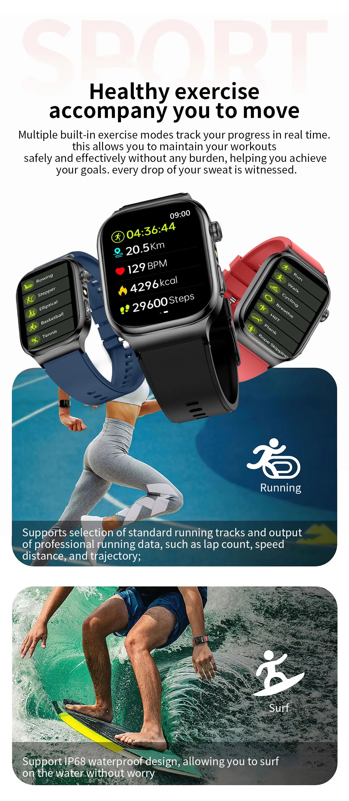 Reloj Inteligente Salud Grasa Corporal ECG