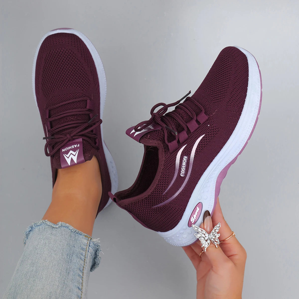 Zapatillas de malla transpirable de verano para mujer